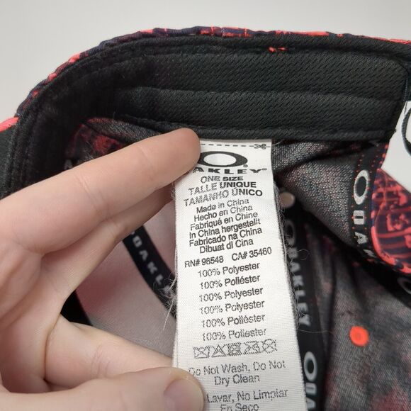 Oakley Slideback Hat Pink One Size Adjustable Vented Holes 6 Panel Polyester - Picture 9 of 9